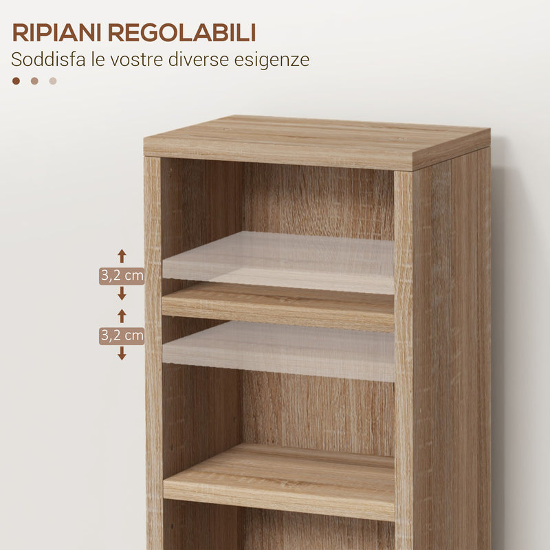 Set 2 Pezzi Mobile Libreria Porta CD 21x22.5x88,5 cm Colore Legno   -6