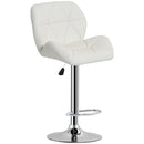 Sgabello da Bar Girevole 47x49x90-111 cm in Similpelle Bianco-1