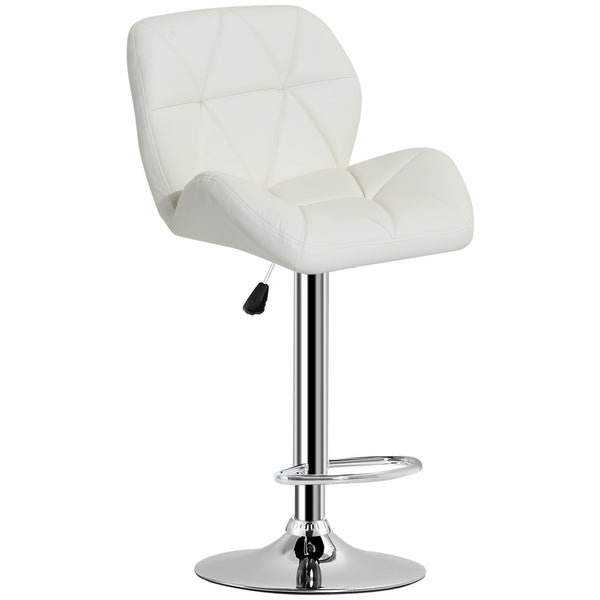 acquista Sgabello da Bar Girevole 47x49x90-111 cm in Similpelle Bianco