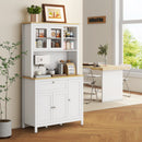 Credenza Dispensa Cucina Armadietti con Mensole Regolabili 100x40x180 cm Bianco  -2