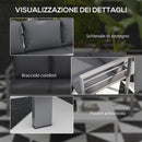 Divano da Giardino 3 Posti con Cuscini per Seduta e Schienale 185x66x64 cm in Alluminio Grigio-6