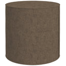 Pouf Poggiapiedi 41x41 cm Rivestimento Rimovibile Tessuto Effetto Lino Marrone -1