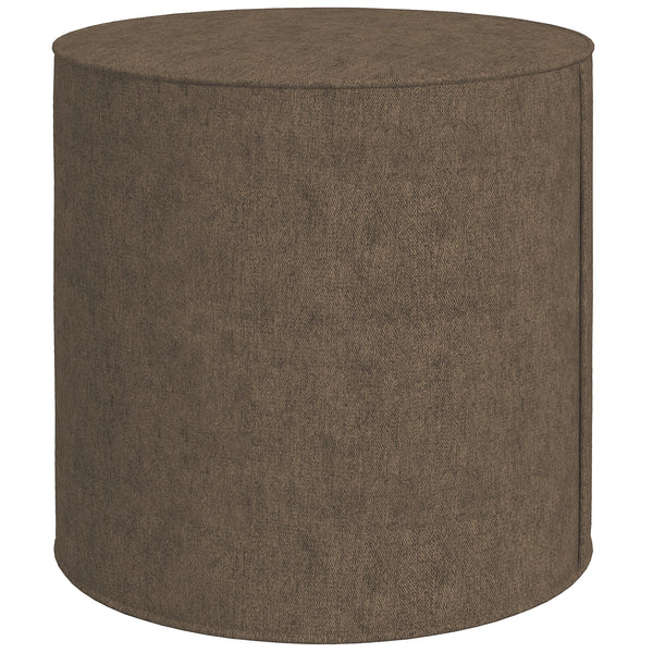 Pouf Poggiapiedi 41x41 cm Rivestimento Rimovibile Tessuto Effetto Lino Marrone sconto