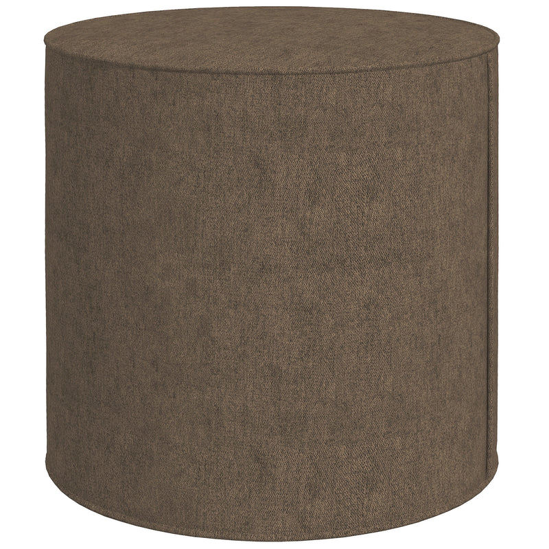 Pouf Poggiapiedi 41x41 cm Rivestimento Rimovibile Tessuto Effetto Lino Marrone -1