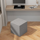 Pouf Poggiapiedi Quadrato  Rivestimento Rimovibile in Tessuto Effetto Lino 41x41x41 cm Grigio Chiaro-8