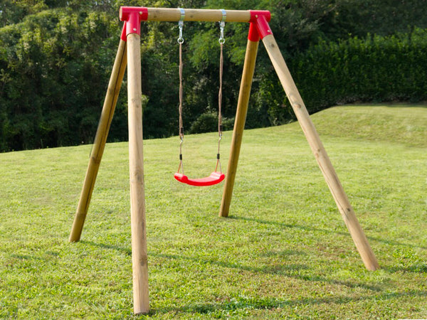 Altalena da Giardino 1 Posto in Legno con Pali Tondi prezzo