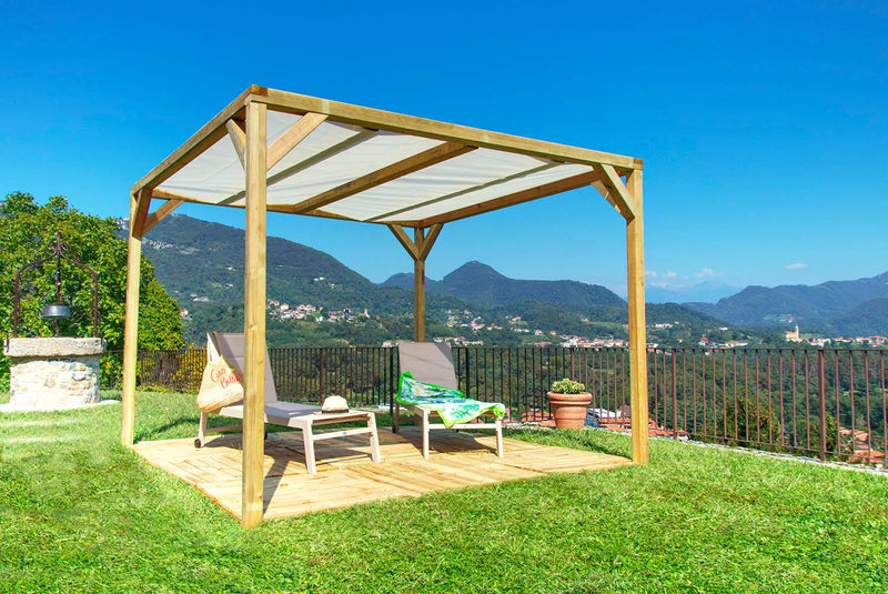 Telo Copertura per Pergola da Giardino Ponza Ombreggiante in PVC Microforato Bianco-1