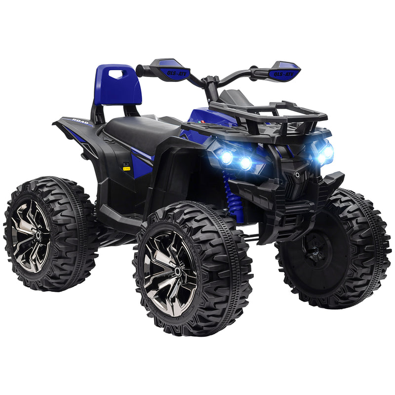 Quad Elettrico per Bambini 12V con Fari e Pedale Blu   -1