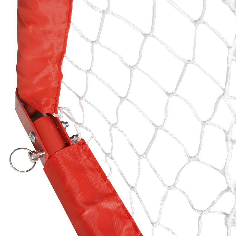 Set 2 Porte da Calcio Pieghevole da Esterno con 4 Picchetti 90x36x60 cm in Acciaio e Tetrolon Rosso-9