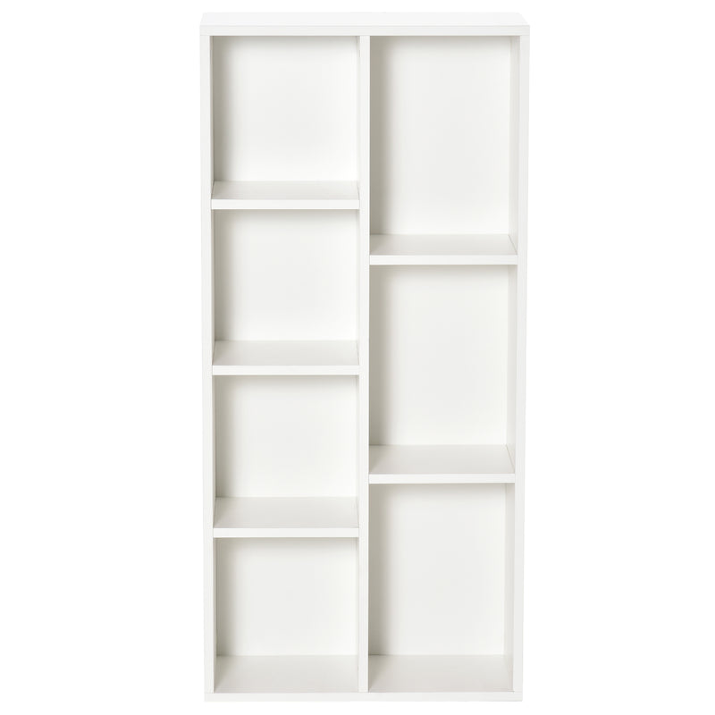 Libreria Moderna a Cubi con 7 Ripiani 50x24x106 cm in Legno Truciolato Bianca-1