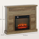 Camino Elettrico da Pavimento 1800W Effetto Fiamma e Telecomando 96,5x22x81,7 cm color Legno-3