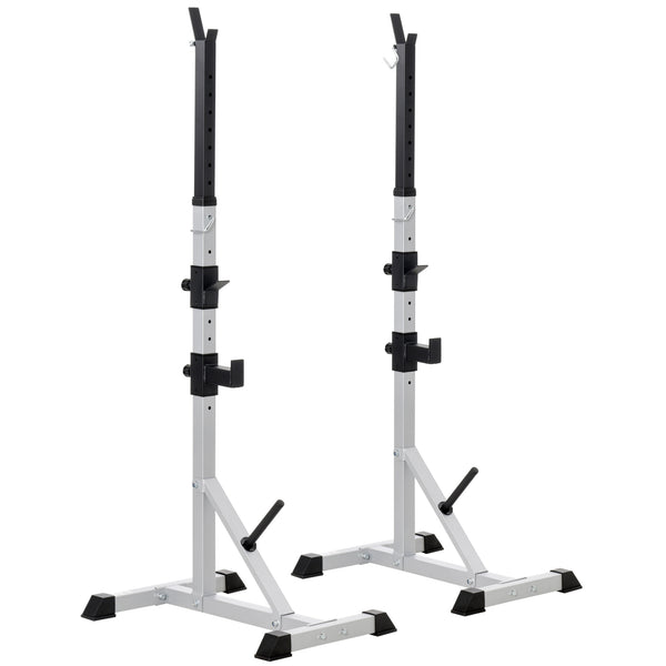 Set 2 Supporti per Bilanciere con 3 Ganci Altezza Regolabile e Portata 200kg in Acciaio sconto