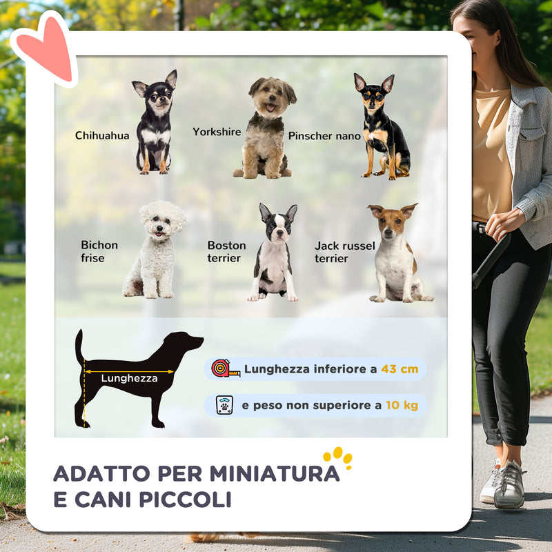 Passeggino per Cani Piccoli Pieghevole Maniglione Reversibile 76,5x52x95cm Rosso -4