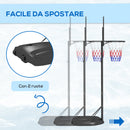 Canestro Basket ad Altezza Regolabile 216-277 cm con Base Riempibile in Acciaio e PE Nero-4