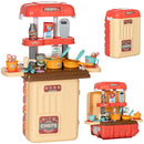 Cucina Giocattolo per Bambini 48x26x64 cm Trolley Portatile con 36 Pezzi   -1