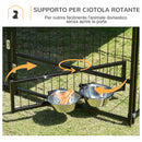 Recinto per Cani con Porticina per Ciotole 141x141x151 cm in Metallo e Tessuto Oxford Nero e Marrone-6