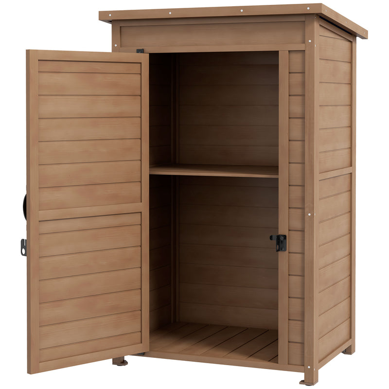 Armadio da Giardino con Ripiano 75x56x117cm in Legno Marrone-1