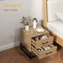 Set 2 Comodini Stile Industriale 40x39,5x48 cm in Legno e Acciaio   -5