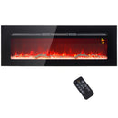 Camino Elettrico da Parete 1800W con Telecomando e Display LCD 127x15,8x45 cm Nero -1