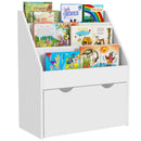 Libreria per Bambini 62.5x30x70 cm 3 Ripiani e Cassetto Inferiore Bianco  -1