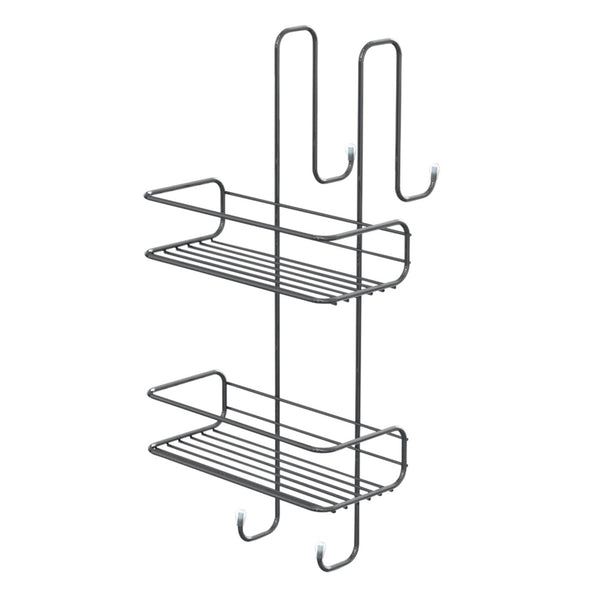 Mensola Portaoggetti Doccia Rettangolare Appendibile 49x24x22 cm 2 Ripiani Cromato Bonussi online