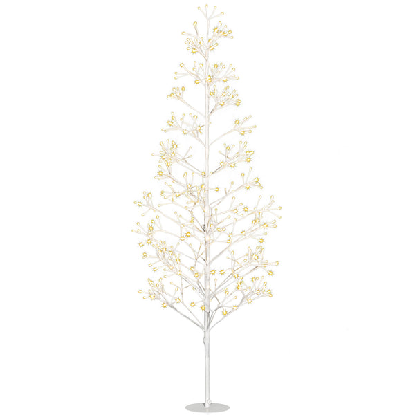 sconto Albero di Natale Artificiale 180 cm 384 Luci LED Bianche per Interni ed Esterni al Coperto Bianco