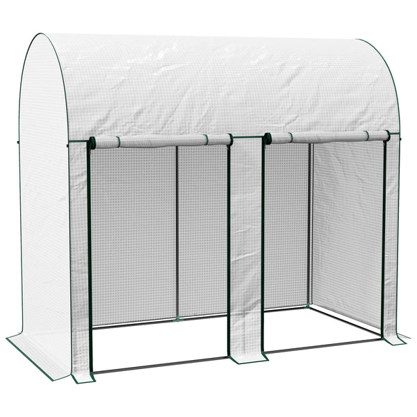 prezzo Serra da Giardino 2 m² 200x100x178 cm 2 Porte Avvolgibili Copertura in PE Bianco