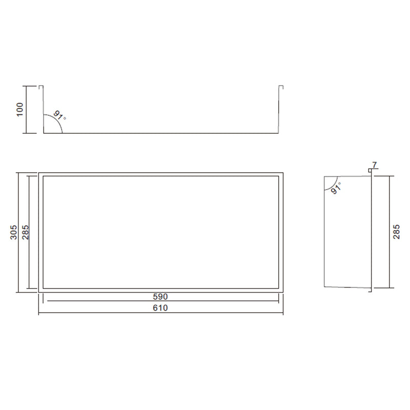 Nicchia per Doccia 60x30 cm da Incasso in Acciaio Nero-4