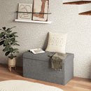 Panca Contenitore Pieghevole 84L 76x38x38 cm in Tessuto Grigio Scuro-7