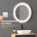 Specchio Bagno Rotondo 50cm Luce LED Regolabile Funzione Anti Appannamento   -8