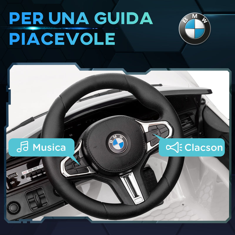 Macchina Elettrica per Bambini Licenza BMW M4 con Telecomando Bianca  -7