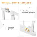 Cancelletto di Sicurezza per Cani Estensibile 75-115 cm per Scale e Porte in Acciaio e ABS Bianco-4