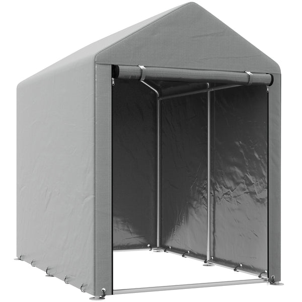 online Capanno Box per Attrezzi da Giardino 120x179x165 cm Tenda in PE anti UV e Metallo Grigio chiaro