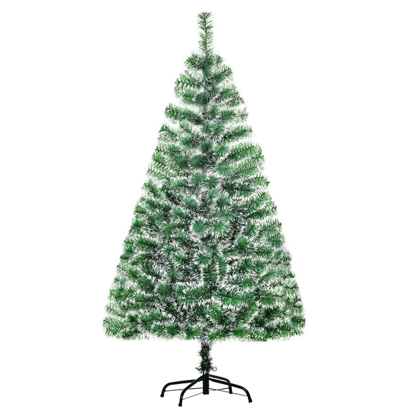 Albero di Natale Artificiale Innevato 150 cm 416 Rami Verde e Bianco prezzo