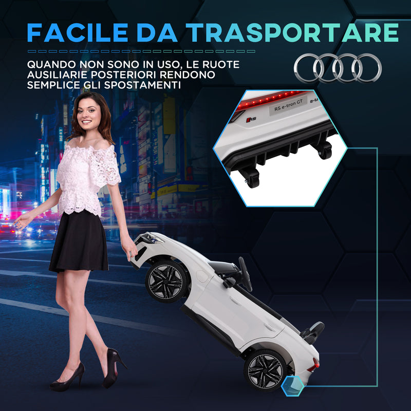 Macchina Elettrica per Bambini Licenza Audi RS con Telecomando Bianca e Nero  -7