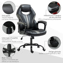 Sedia da Gaming Ergonomica 63x68x105-113cm in Similpelle Nero e Grigio-7