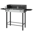 Barbecue a Carbone a 3 Livelli con Mensole Pieghevoli e Girarrosto 118x32x90 cm in Acciaio Inox Nero-1