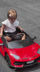 Macchina Elettrica per Bambini 12V con Licenza Lamborghini Aventador SVJ Small Rossa