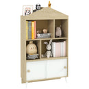 Libreria per Bambini con Ripiani Aperti e Armadietto 80x30x140,5 cm Bianco e color Legno  -1