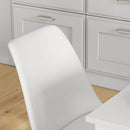 Set 4 Sedie Stile Nordico in Plastica con Cuscino in Finta Pelle 47x58x81 cm Bianco -8