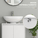 Mobile Sottolavello da Bagno 60x30x60cm 2 Ante Decorate Bianco  -6