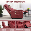 Poltrona Relax Reclinabile Alzapersone Elettrica con Telecomando Rosso   -4