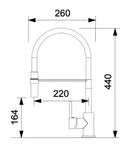 Rubinetto Miscelatore Monocomando Lavello Alto in Gomma e Ottone Cromato Bonussi-2