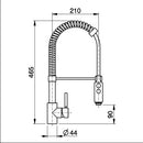 Rubinetto Miscelatore Monocomando Lavello Alto con Doccetta a Molla in Ottone Cromato Bonussi-4