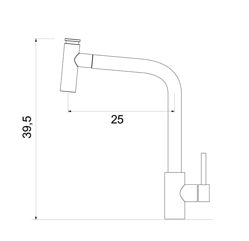 Rubinetto Miscelatore Monocomando Lavello Alto con Doccetta in Ottone Cromato Bonussi-4