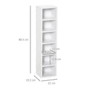 Set 2 Pezzi Mobile Libreria Porta CD 21x19.2x88,3 cm in Legno Bianco  -3