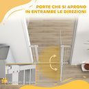 Cancelletto di Sicurezza per Animali con Estensioni 76-104 cm Porta per Gatti Bianco -7