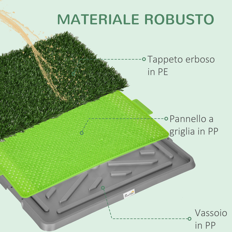 Lettiera per Cani con Prato Sintetico 67x41x 3,5 cm Erba di Ricambio e Vassoio Inferiore -5