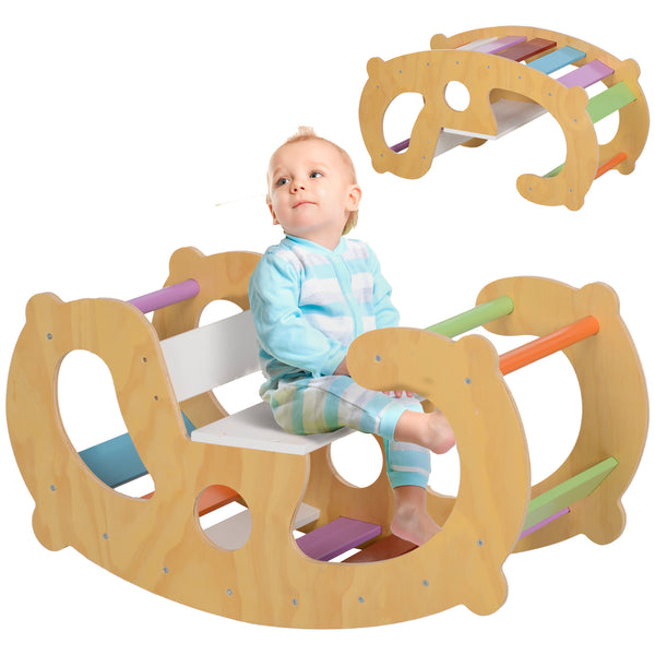 Gioco per Bambini 2 in 1 Arco Montessoriano Sedia a Dondolo 91x41x48 cm in Legno di Pino online