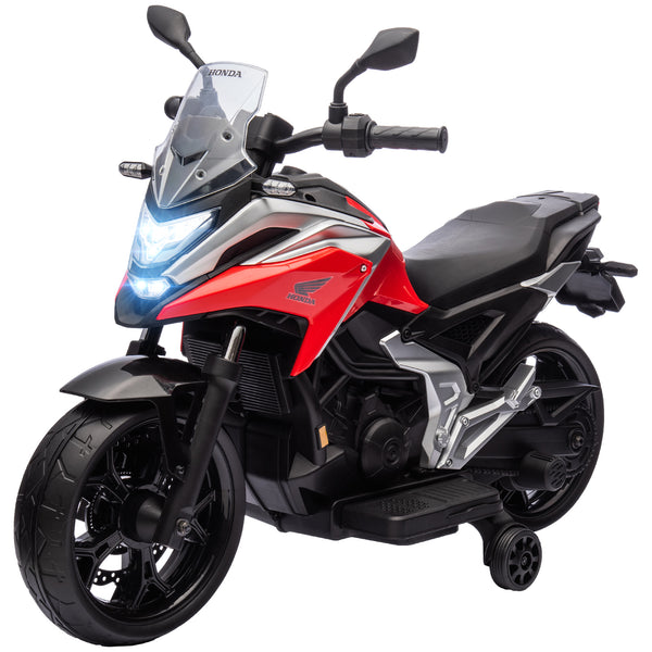 Moto Elettrica per Bambini Licenza Honda con Fari e Rotelle Rosso sconto